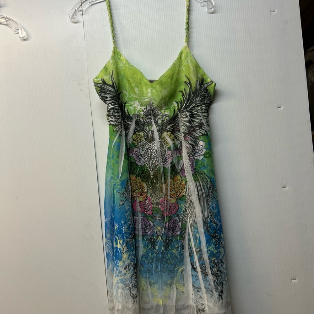 Colorful Floral Spaghetti Strap Dress